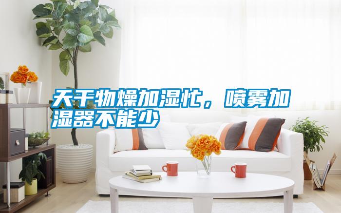 天干物燥加濕忙，噴霧加濕器不能少