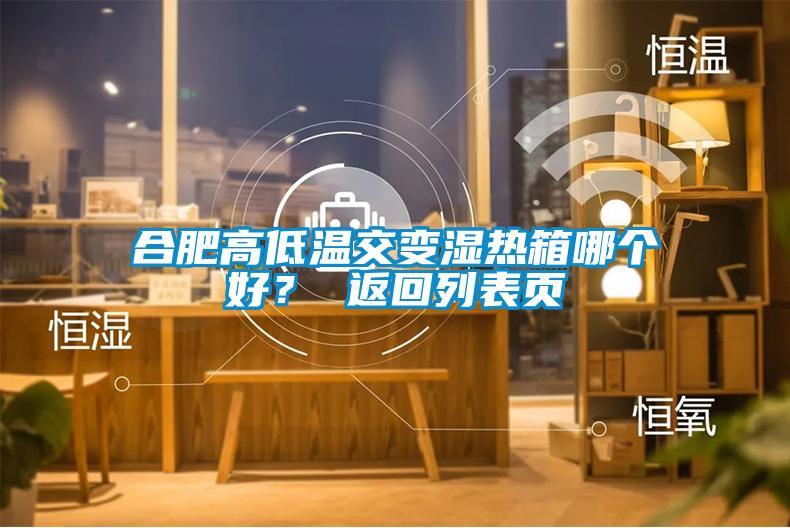 合肥高低溫交變濕熱箱哪個好? 返回列表頁